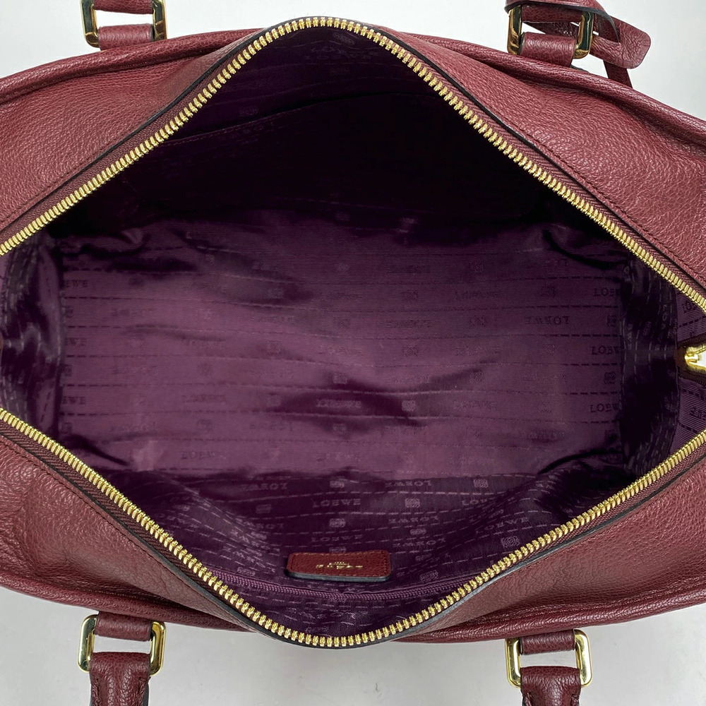 Loewe Anagram Amazona Red Logo Handbag Leather Bordeaux - Picture 7 of 7